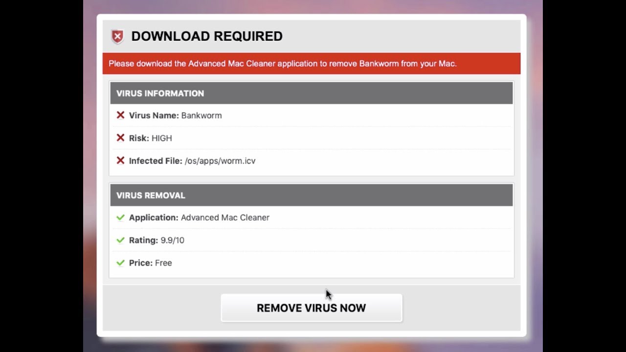 mac virus removal advanced mac cleaner